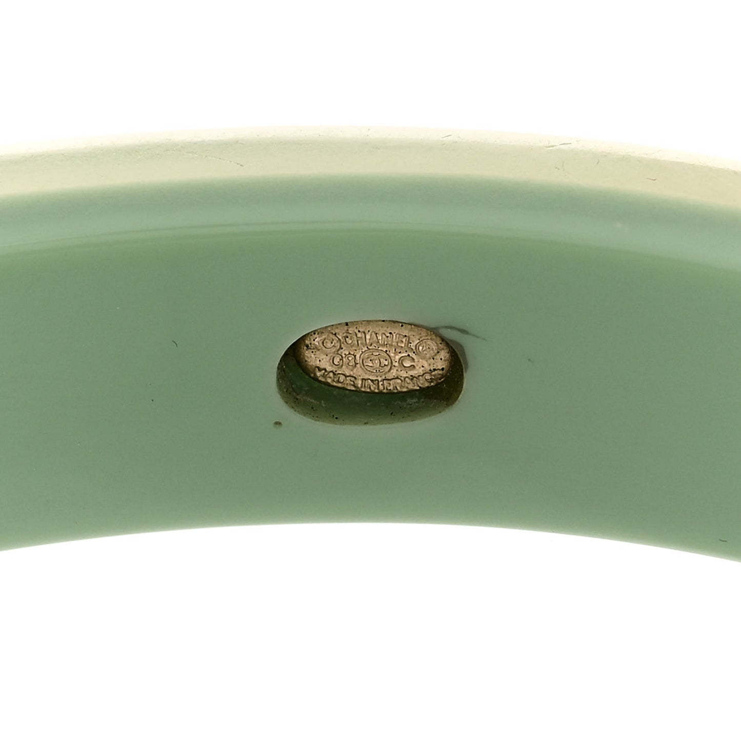 Resin Lucite CC Bangle Bracelet Green