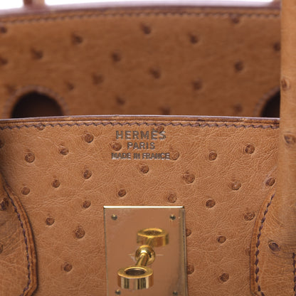 Hermes Ostrich Birkin 35 Gold 5 of 25
