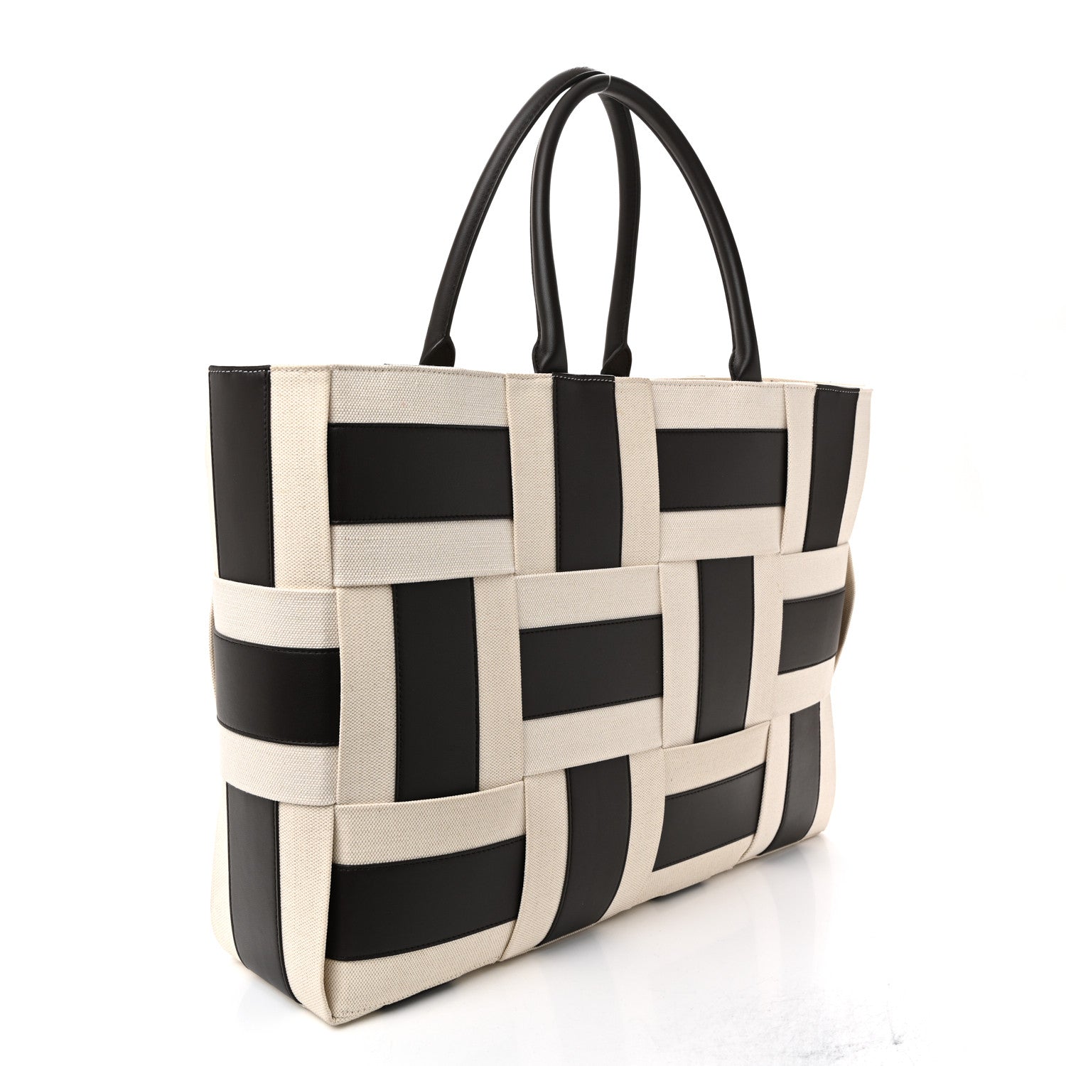 Bottega Veneta Canvas Nappa Maxi Intrecciato Large Arco Tote Natural Fondant 4 of 11