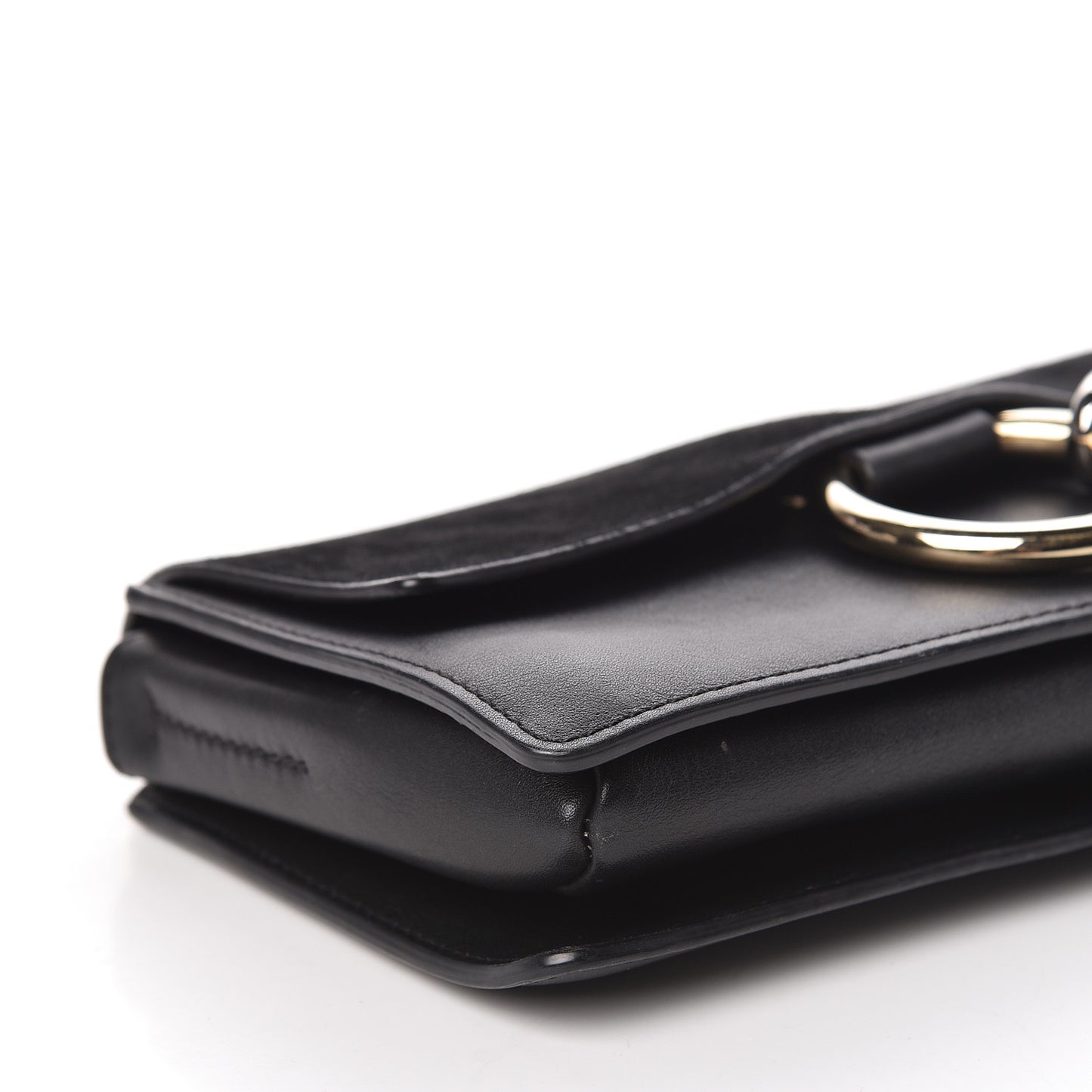 Suede Calfskin Small Faye Shoulder Bag Black