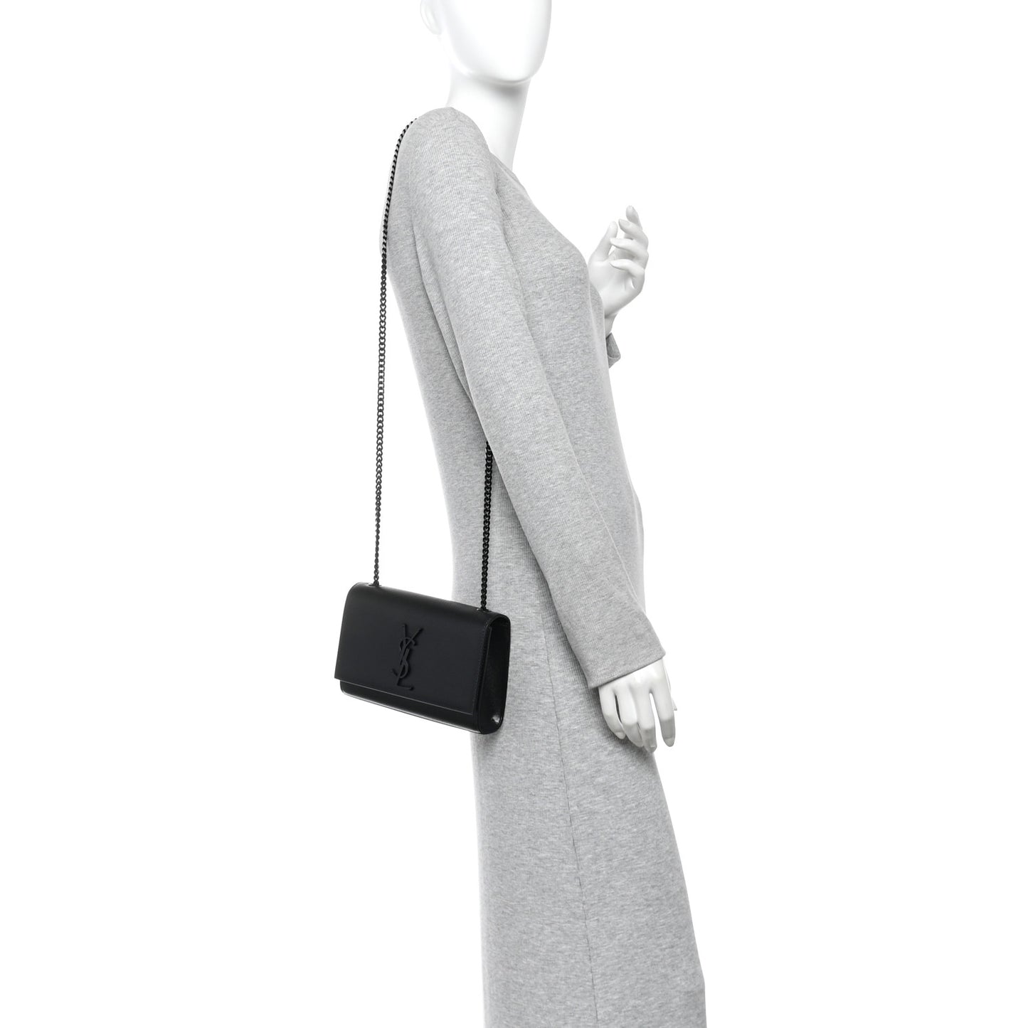 Grain De Poudre Small Monogram Monochrome Kate Satchel Black