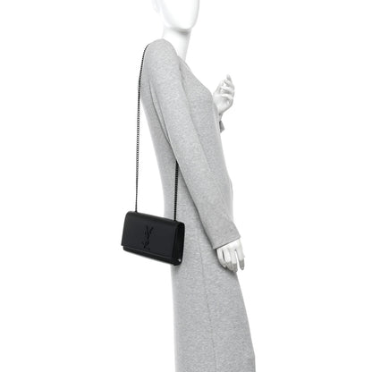 Saint Laurent Grain De Poudre Small Monogram Monochrome Kate Satchel Black 2 of 11