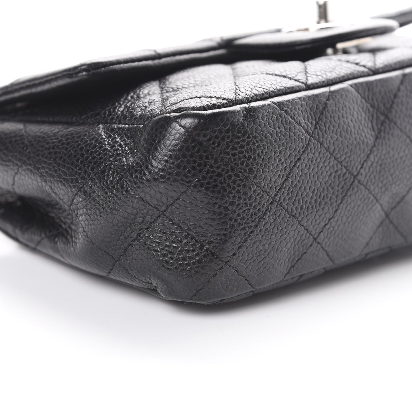 Caviar Quilted Mini Rectangular Flap Black