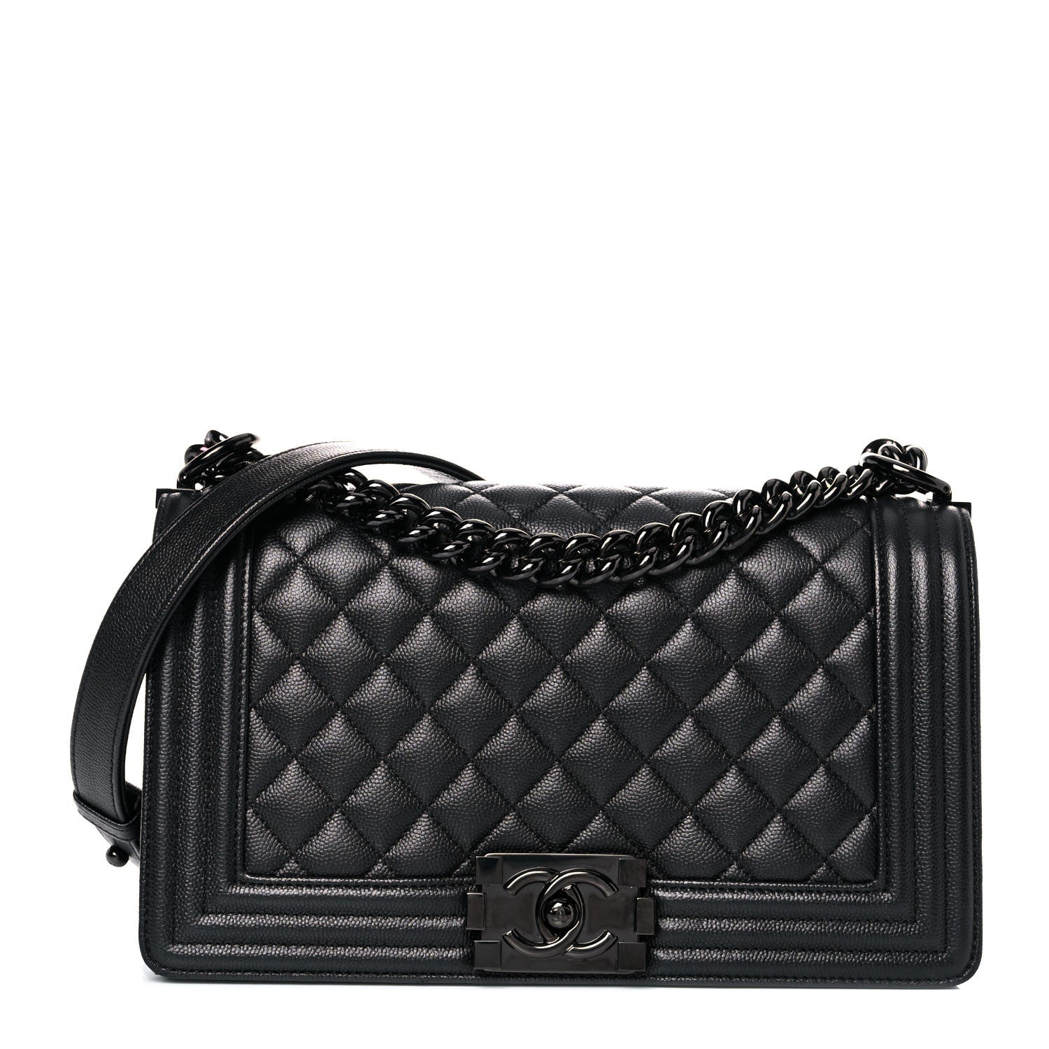 Chanel Caviar Quilted Medium Boy Flap So Black 1 of 15