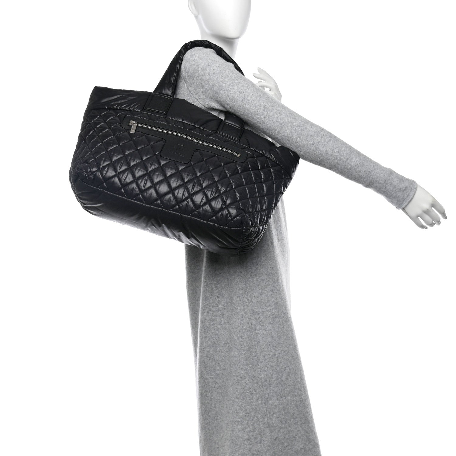 Chanel Nylon Quilted Large Coco Cocoon Tote Black 2 of 11