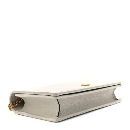 Gucci Dollar Calfskin Mini GG Marmont Chain Wallet Mystic White 4 of 12