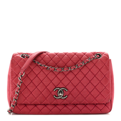 Chanel Iridescent Calfskin Small New Bubble Quilt Flap Fuchsia 1 of 16