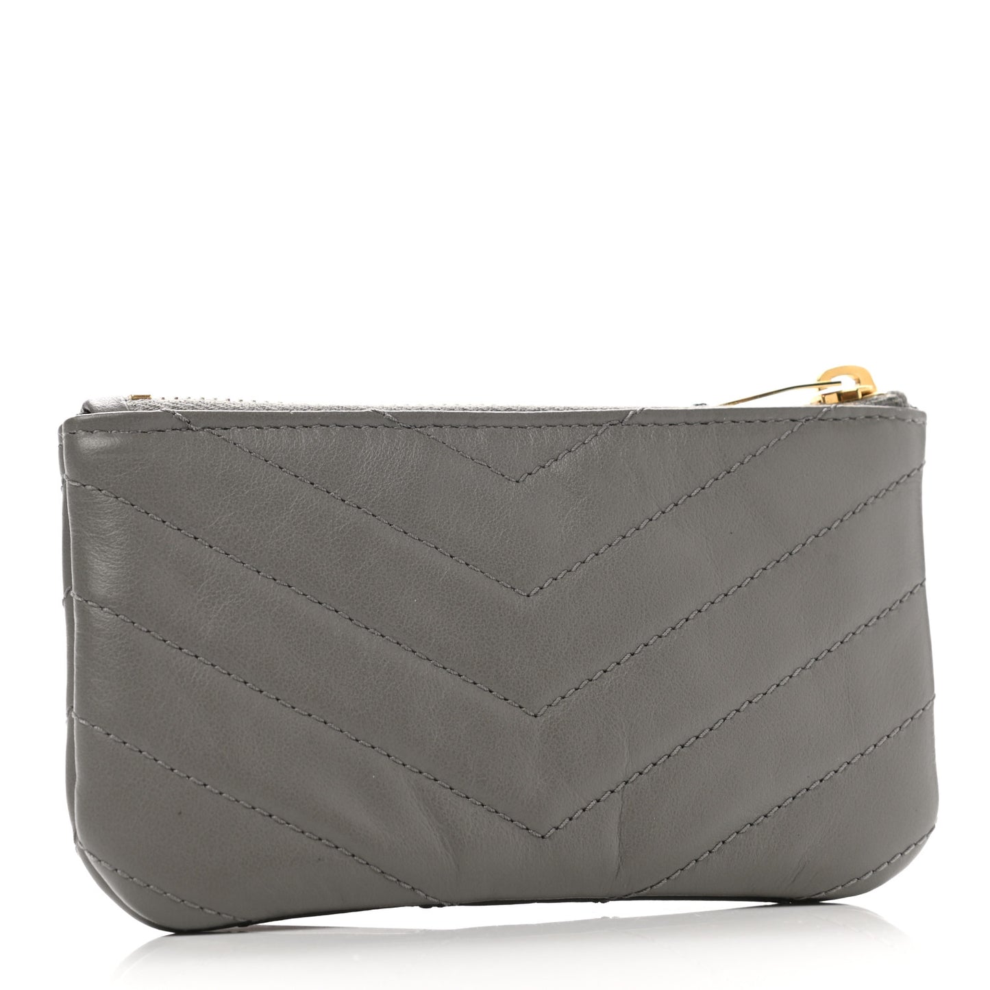 Calfskin Matelasse Monogram Key Pouch Fog