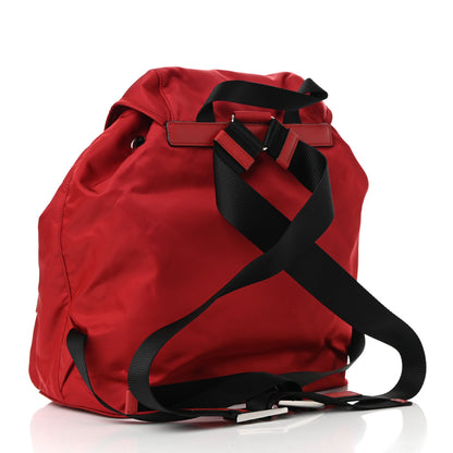 Prada Tessuto Nylon Saffiano Vela Medium Backpack Fuoco 2 of 8
