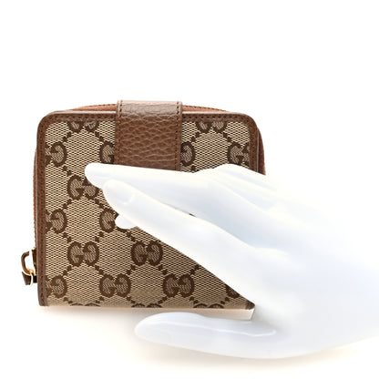 Gucci Monogram Dollar Calfskin Zip Around French Wallet Beige Ebony Tabacco 2 of 7