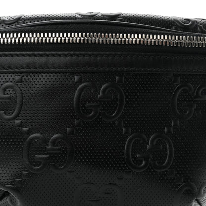 Gucci Calfskin GG Tennis Embossed Belt Bag Black 8 of 10