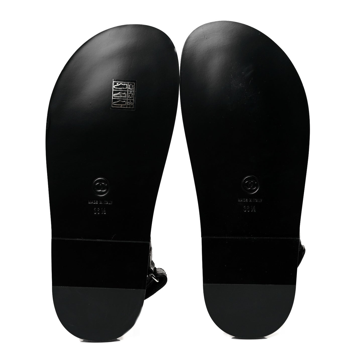 Grained Calfskin Velcro Dad Sandals 36.5 Black