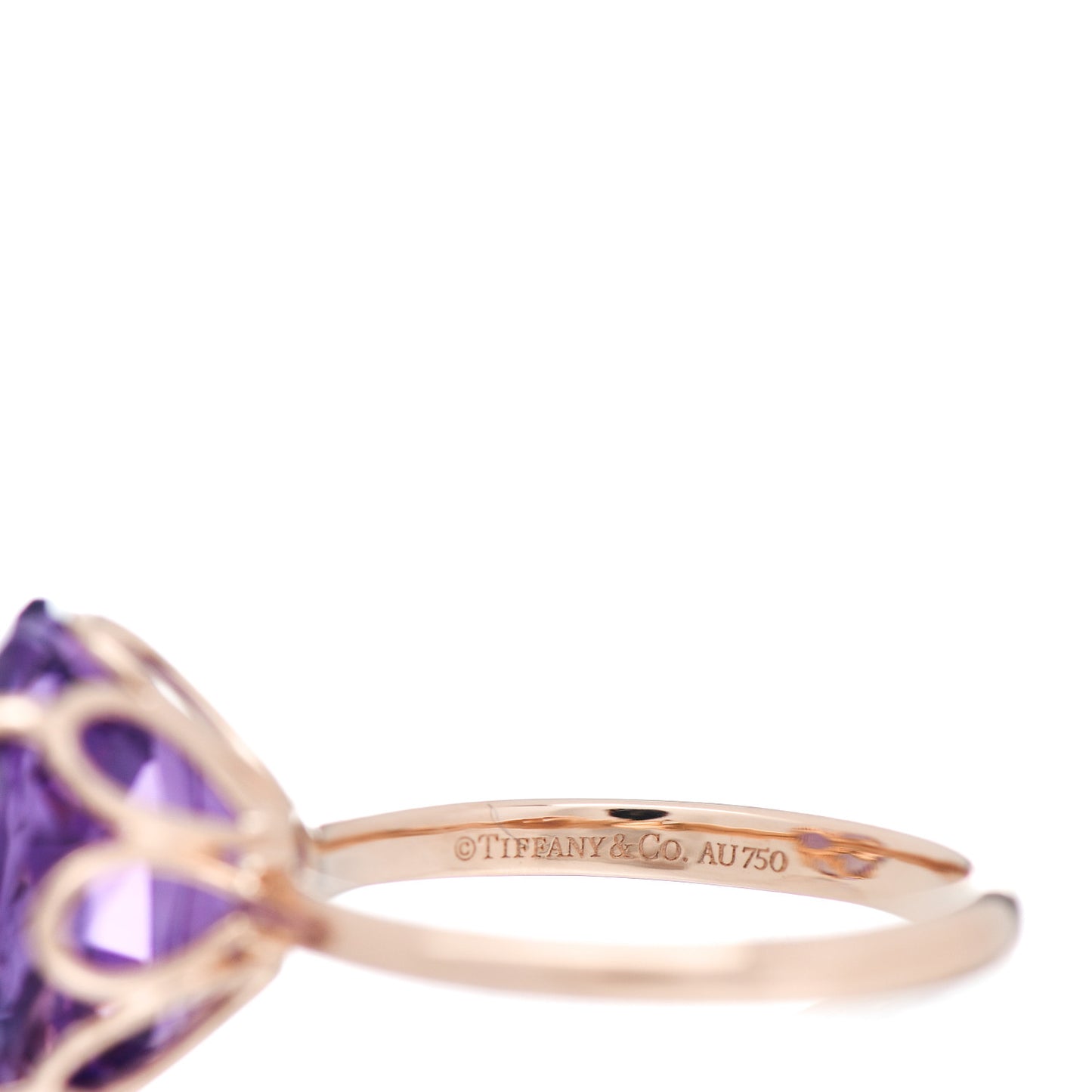 18K Rose Gold Amethyst Octagonal Sparklers Ring 52 6