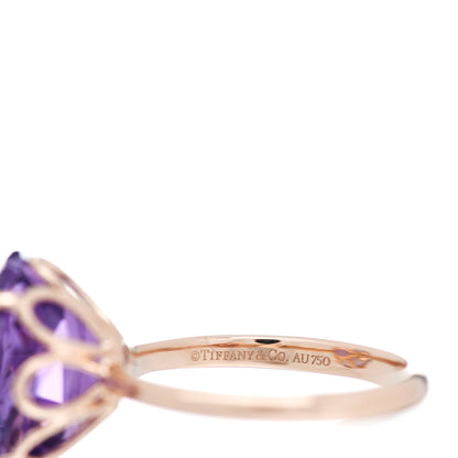 Tiffany 18K Rose Gold Amethyst Octagonal Sparklers Ring 52 6 5 of 5
