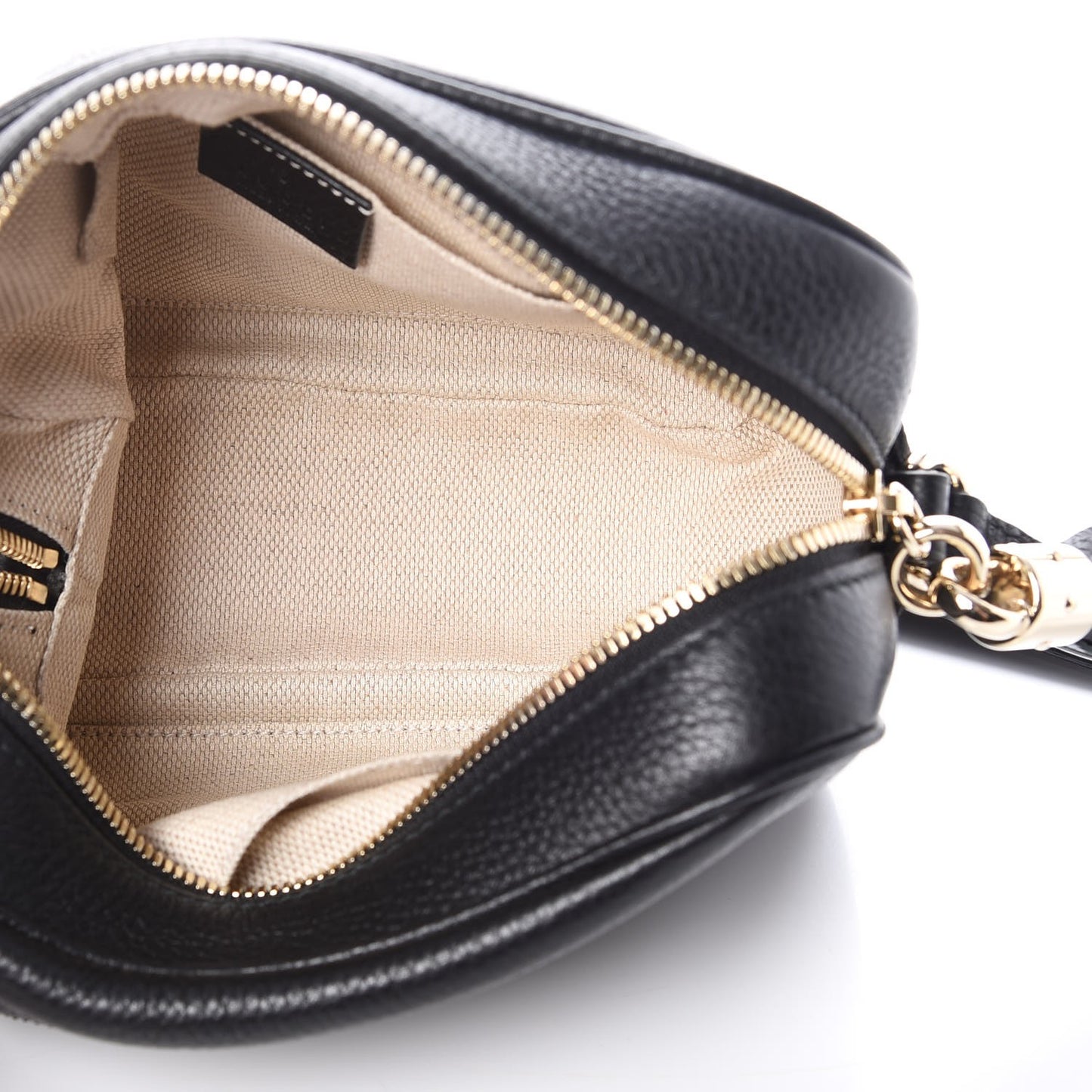 Pebbled Calfskin Small Soho Disco Bag Black