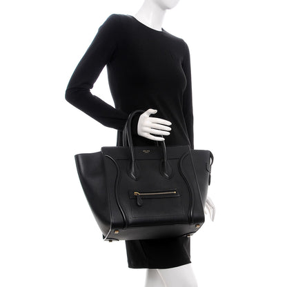 Celine Smooth Calfskin Mini Luggage Black 2 of 14