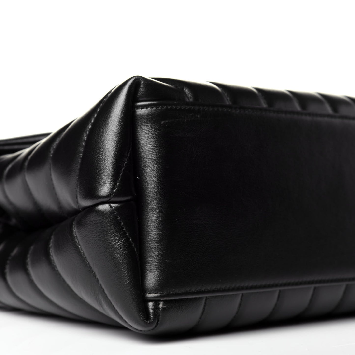 Calfskin Y Quilted Monogram Medium Loulou Chain Satchel Black