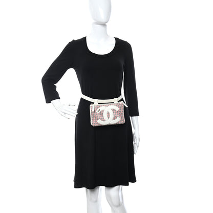 Chanel Tweed CC Mania Waist Belt Bag Black Red White 2 of 14