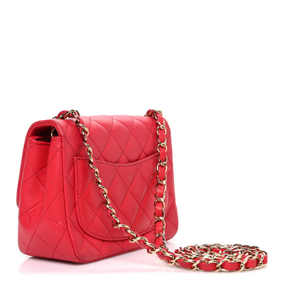 Chanel Lambskin Quilted Mini Square Flap Red 3 of 10