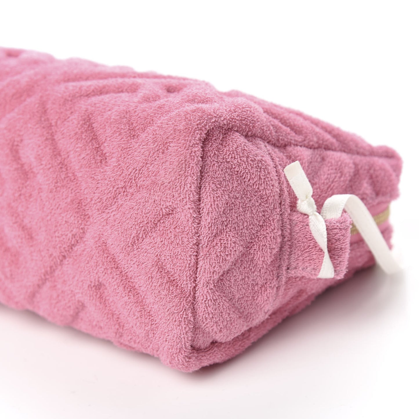 Terry Cloth Vitello Century Matte FF 1974 Embossed Small Trapezoid Beauty Pouch Lollypop
