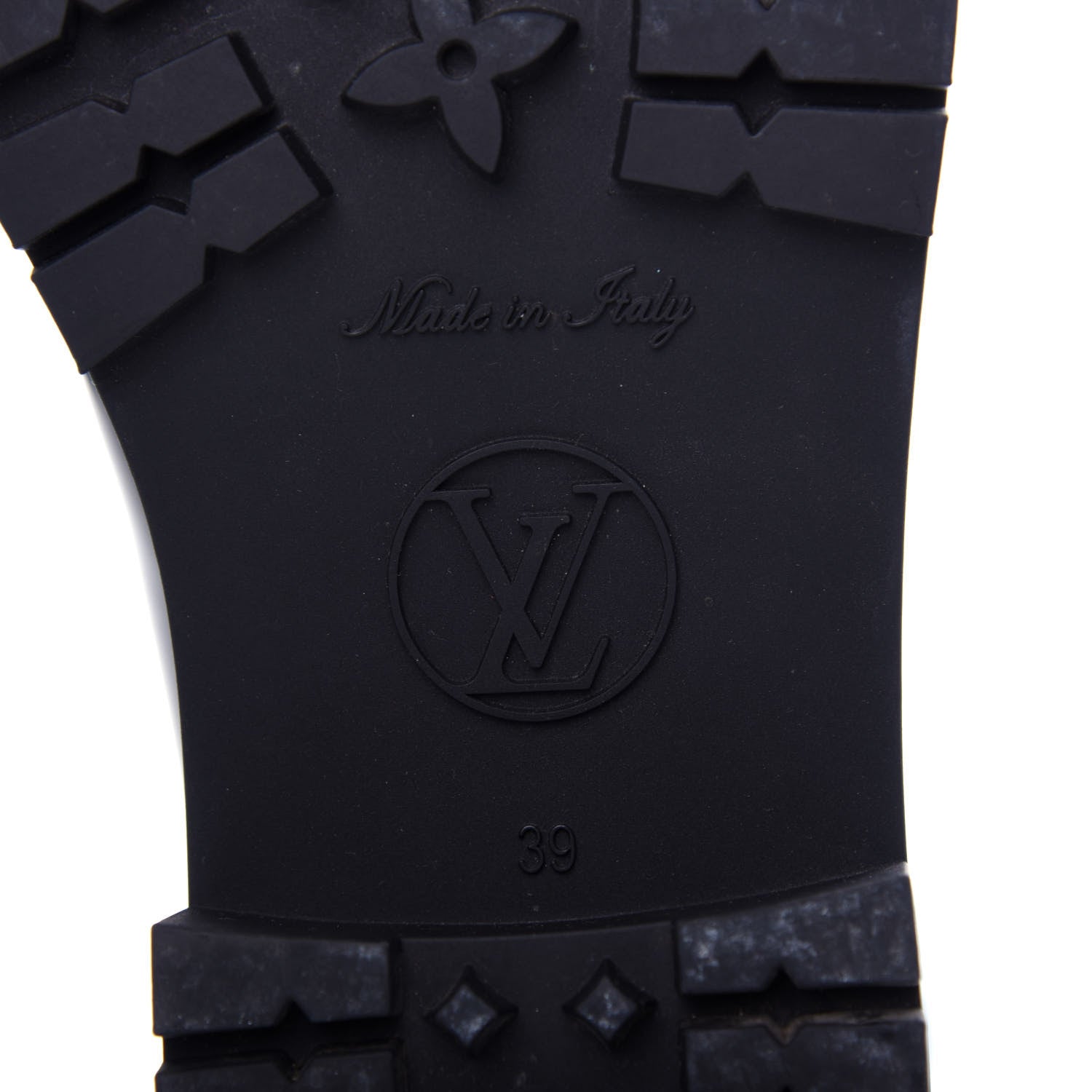 Louis Vuitton Rubber Embossed Monogram Drops Flat Half Boots 39 Black 9 of 9