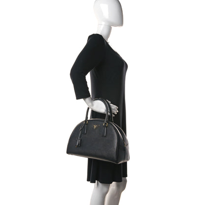 Prada Saffiano Lux Bowling Bag Black 2 of 15