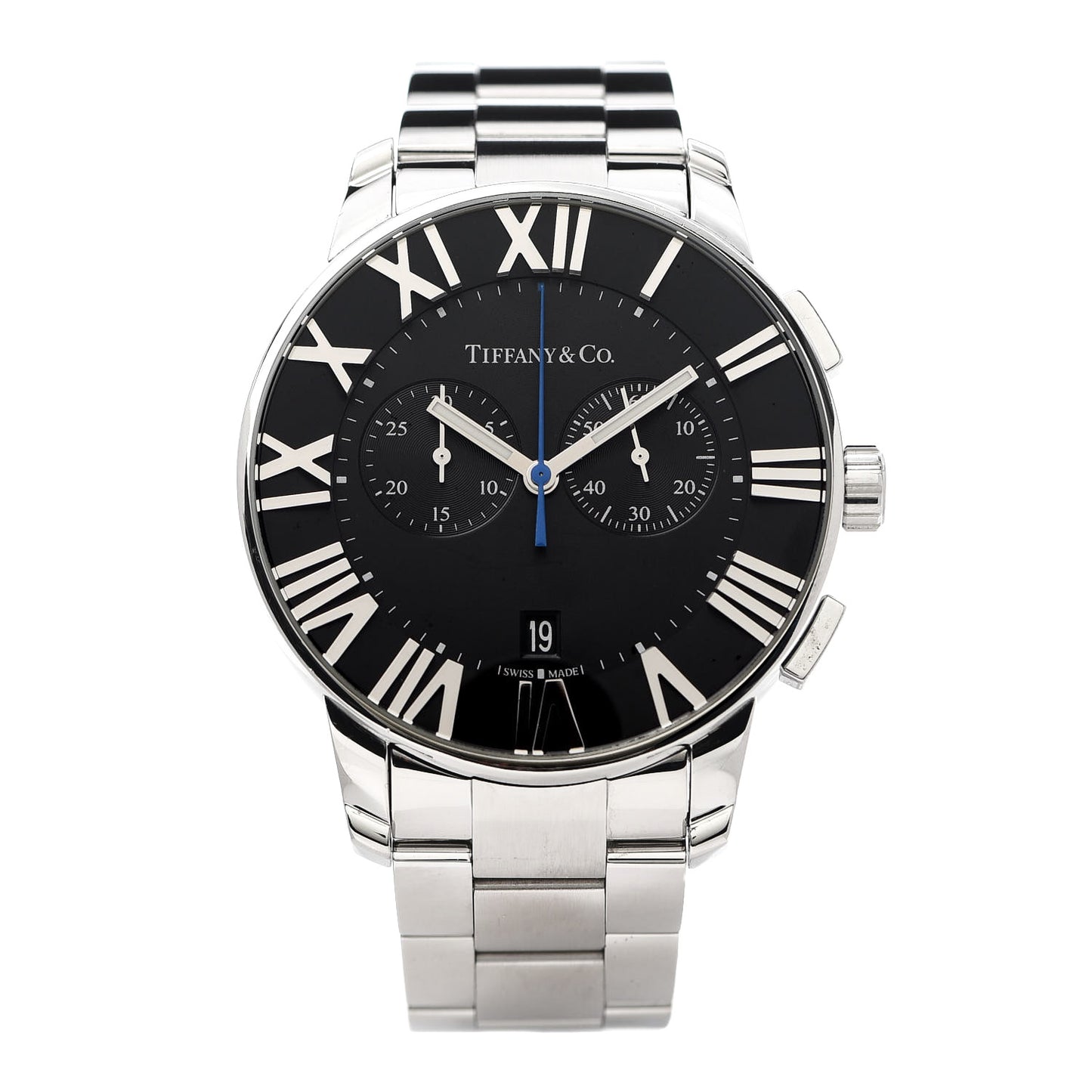 Stainless Steel 42mm Atlas Chronograph Quartz Watch Black