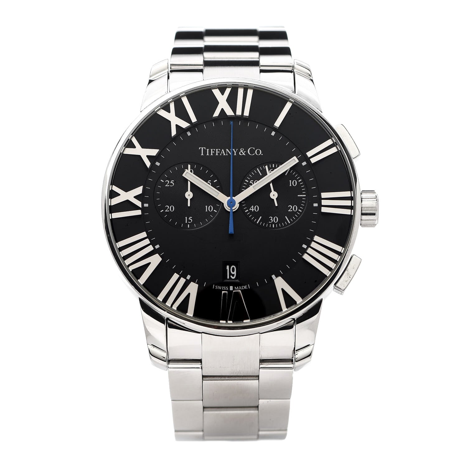 Tiffany Stainless Steel 42mm Atlas Chronograph Quartz Watch Black 1 of 6