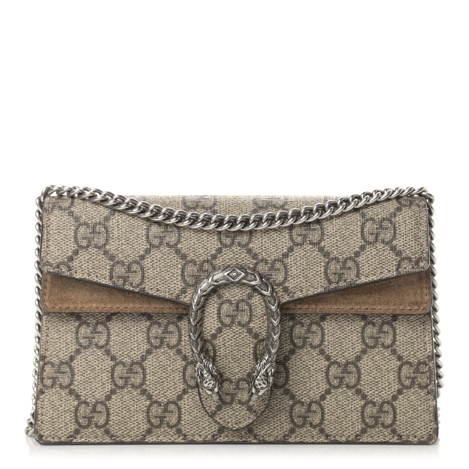 Gucci GG Supreme Monogram Super Mini Dionysus Shoulder Bag Taupe 1 of 7
