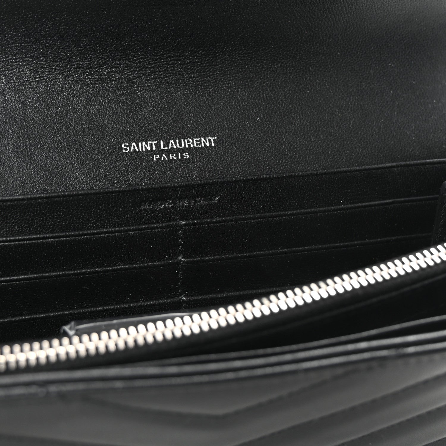 Saint Laurent Lambskin Y Quilted Monogram Large Loulou Flap Wallet Black 6 of 7