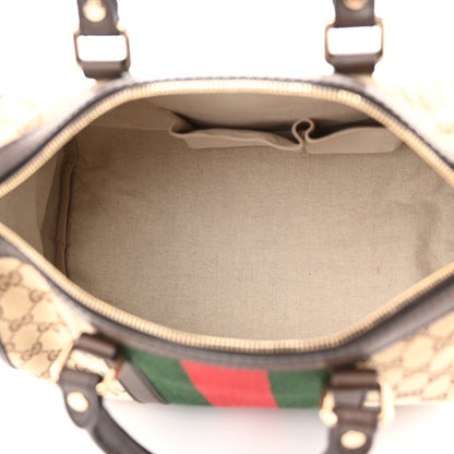 Gucci Monogram Vintage Web Medium Boston Dark Brown 5 of 18