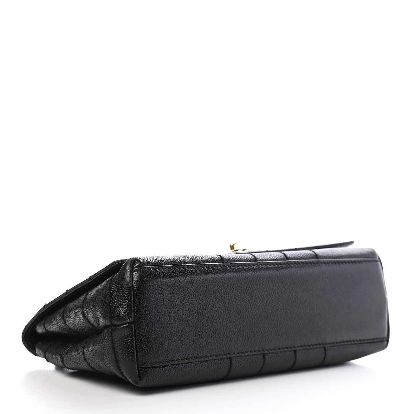 Caviar Square Stitched Small Flap Black