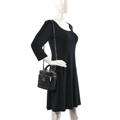 Chanel Lambskin Quilted Trendy Vanity Case Black 2 of 9