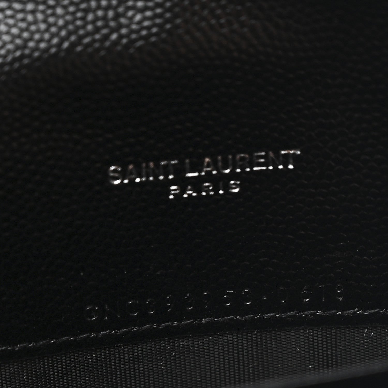 Saint Laurent Grain De Poudre Matelasse Chevron Monogram Envelope Chain Wallet Black 7 of 10