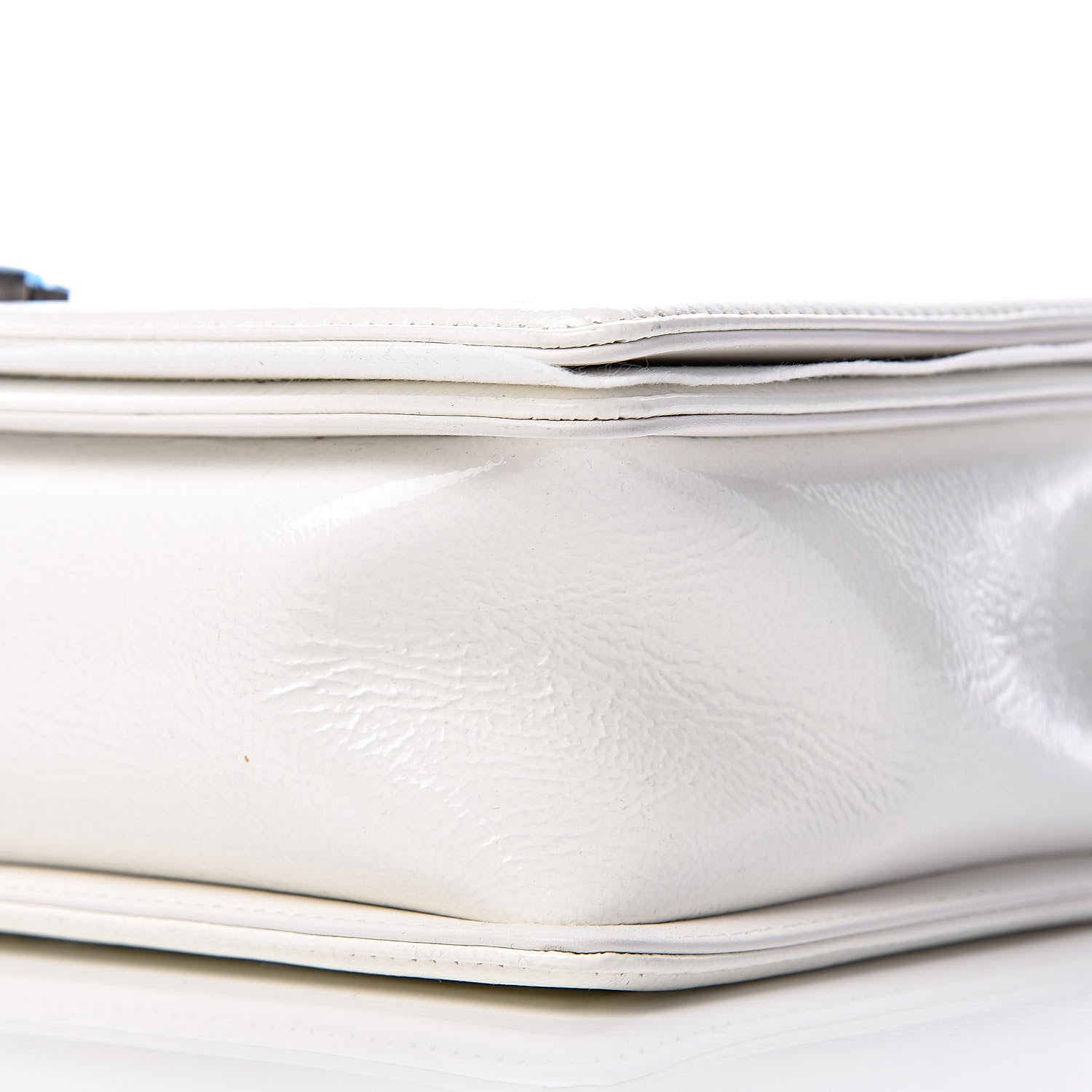 Chanel Patent Quilted Large Boy Flap White 8 of 9