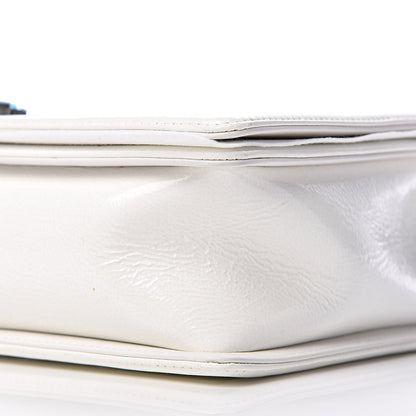 Chanel Patent Quilted Large Boy Flap White 8 of 9