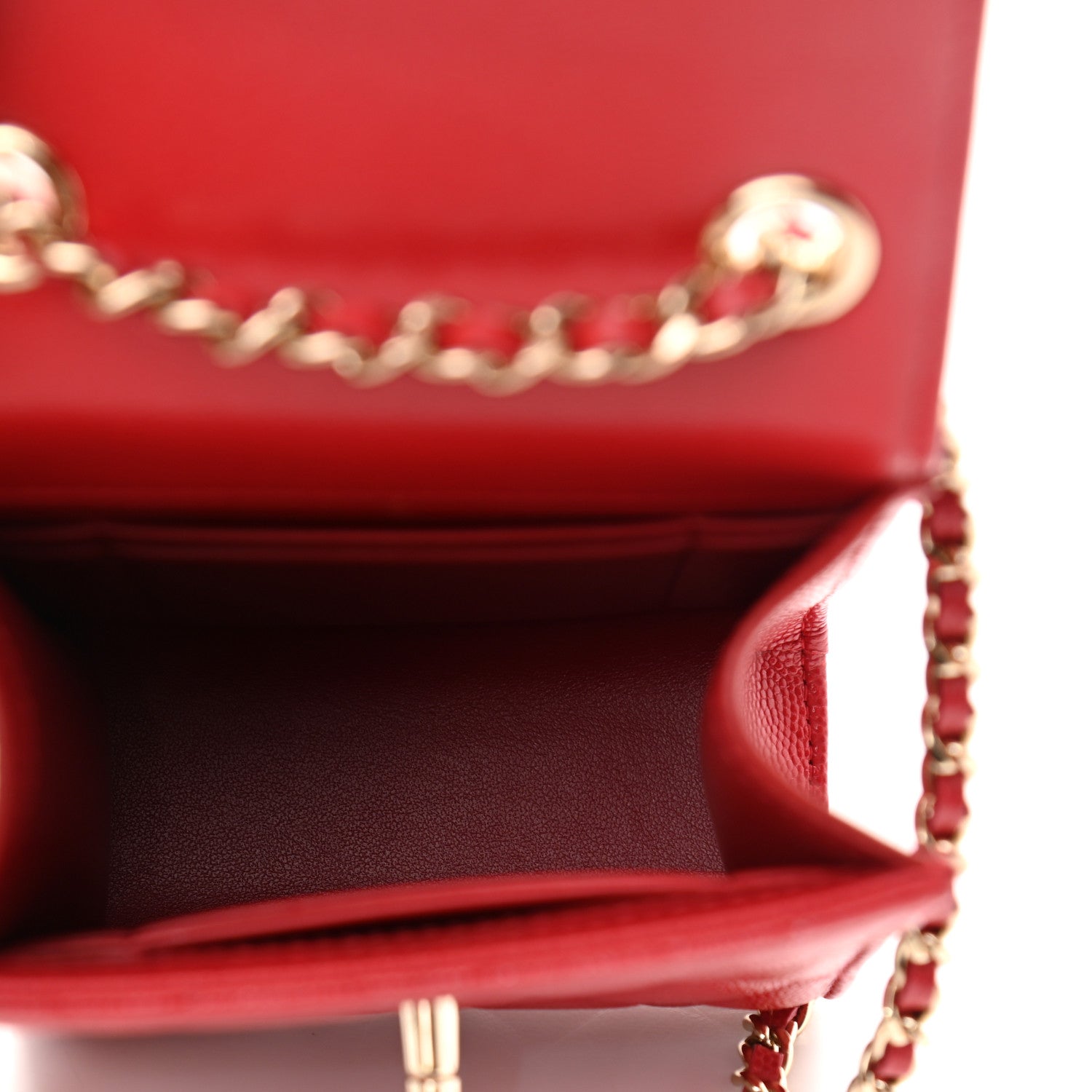 Chanel Caviar Quilted Classic Phone Holder Red 5 of 13