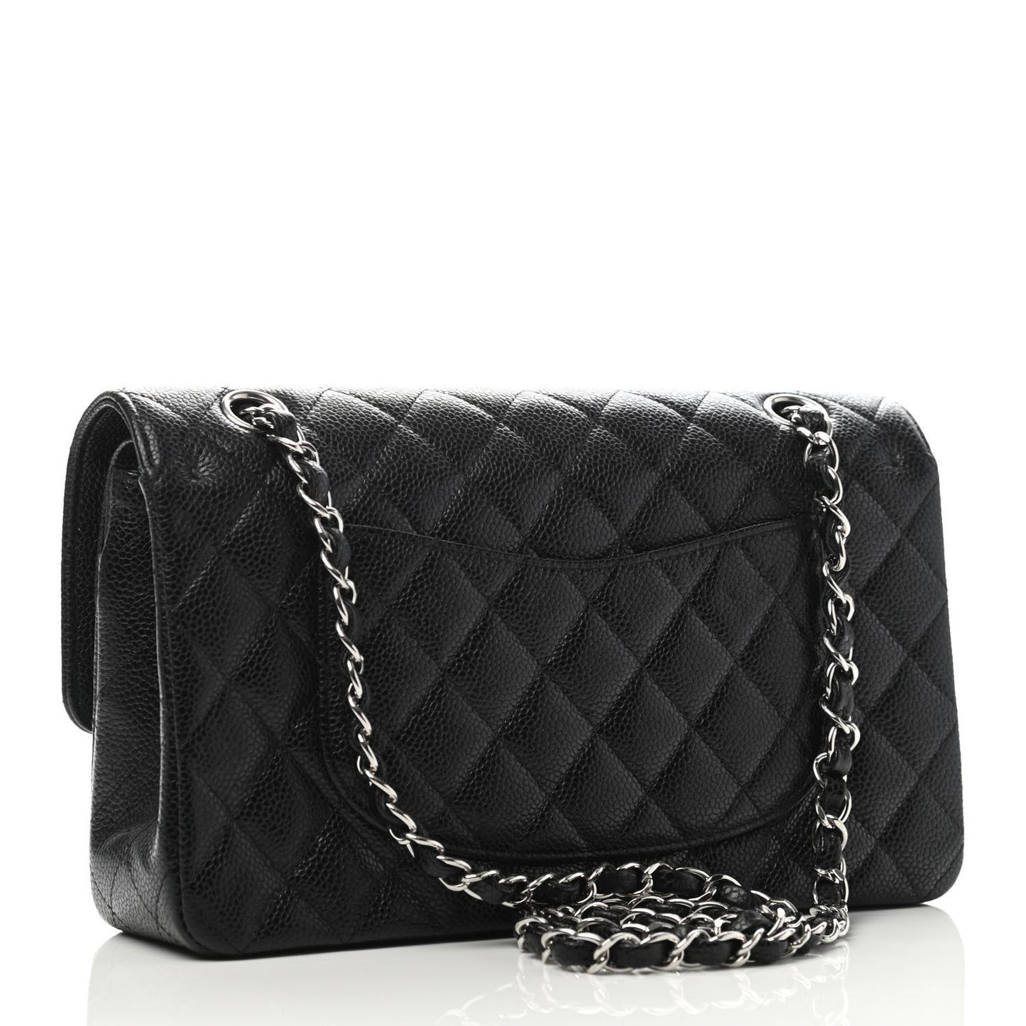 Caviar Quilted Mobile Art Medium Double Flap Black