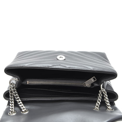 Saint Laurent Calfskin Y Quilted Monogram Small Loulou Chain Satchel Earth 4 of 10