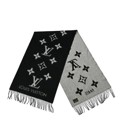 Louis Vuitton Cashmere Monogram Reykjavik Scarf Black 2 of 3