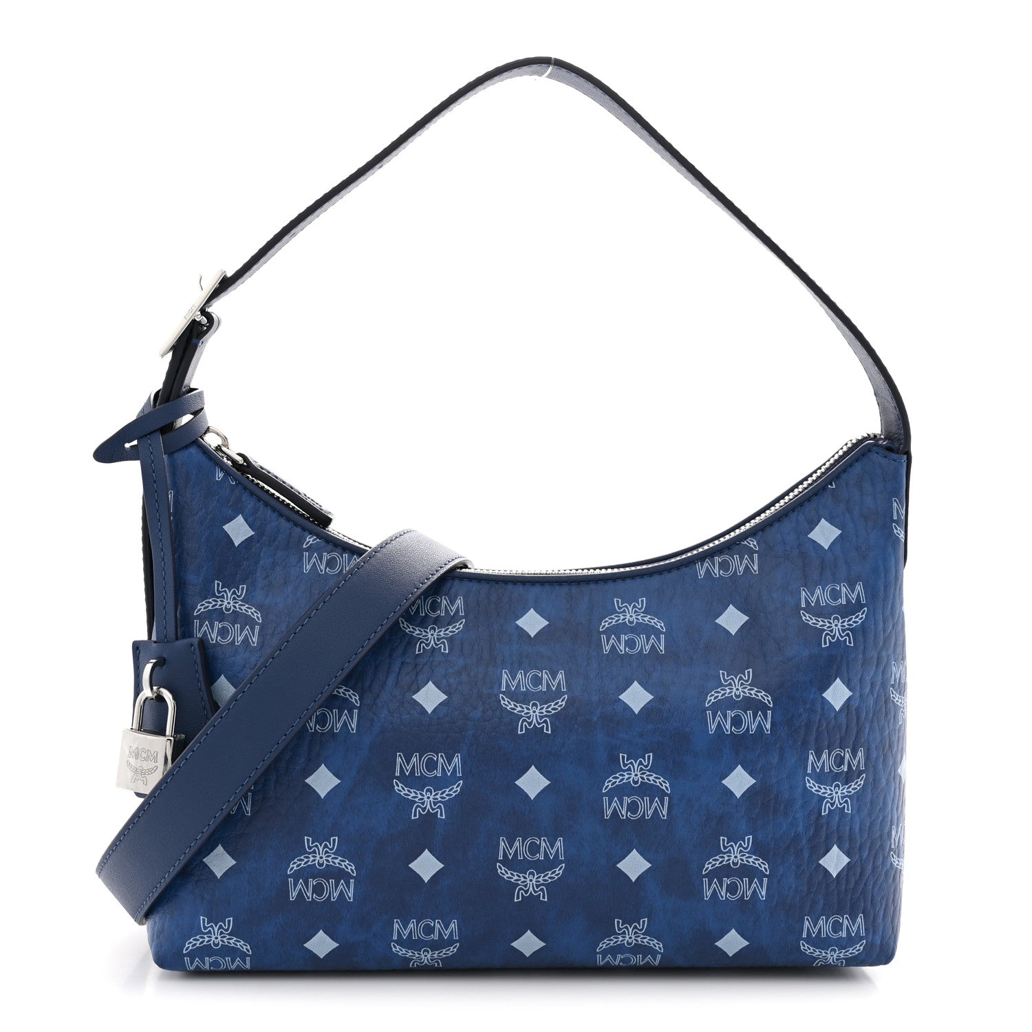 MCM Visetos Aren Hobo Crossbody Bag Blue 1 of 9