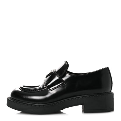 Prada Spazzolato Metal Triangle Logo 50mm Loafers 36 Black 1 of 11