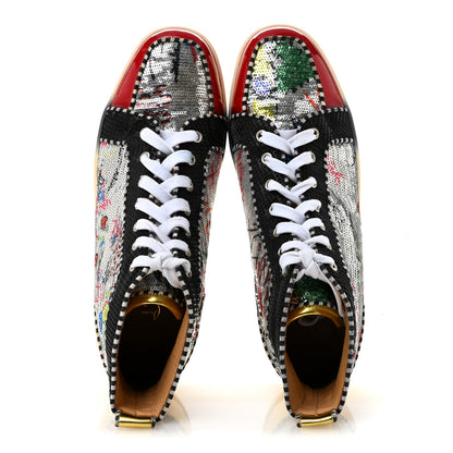 Christian Louboutin Patent Flash Paillettes Mens Rantus Orlato Sneakers 44 Version Silver 2 of 12