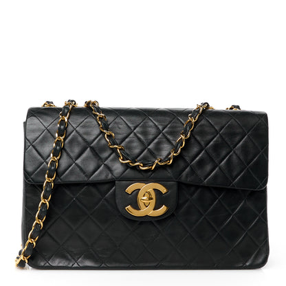 Chanel Lambskin Quilted XL Jumbo Single Flap Black 1 of 12