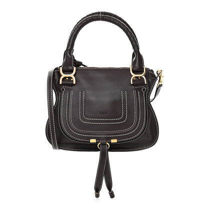 Chloe Smooth Calfskin Small Marcie Satchel Black Raisin 1 of 12