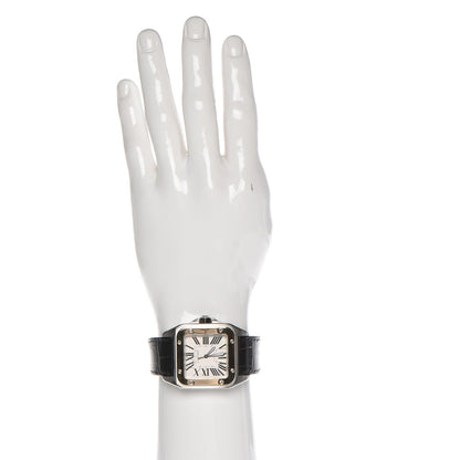 Cartier Stainless Steel 18K Yellow Gold Alligator 38mm Santos 100 Automatic Watch 2 of 18