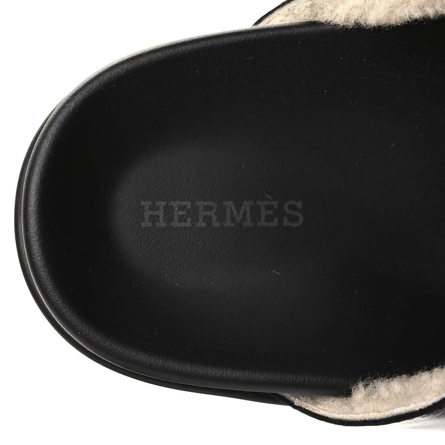 Glazed Nappa Shearling Shearling Go Mules 37 Black Ecru