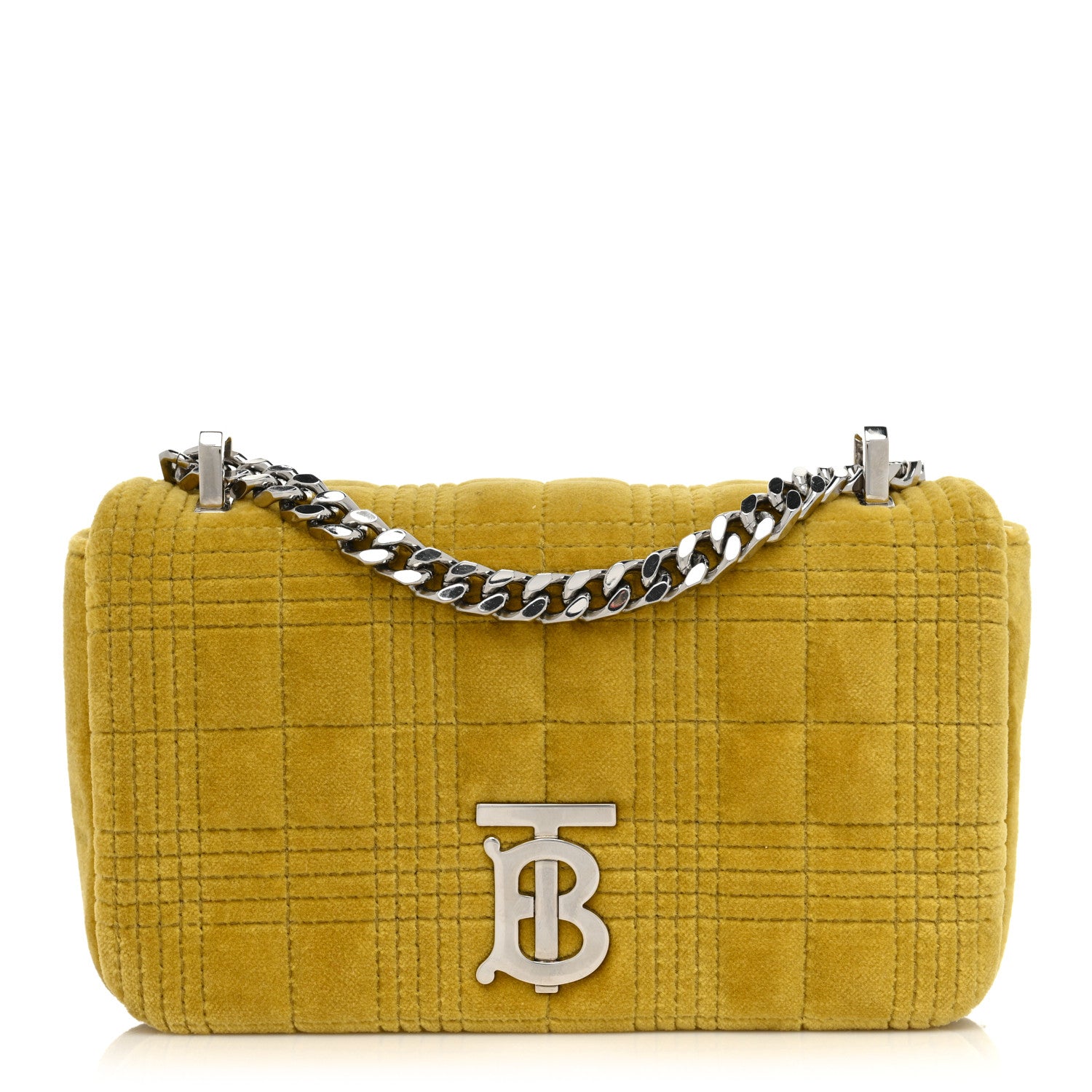 Burberry Velvet Quilted Mini Lola Bag Yellow 1 of 8