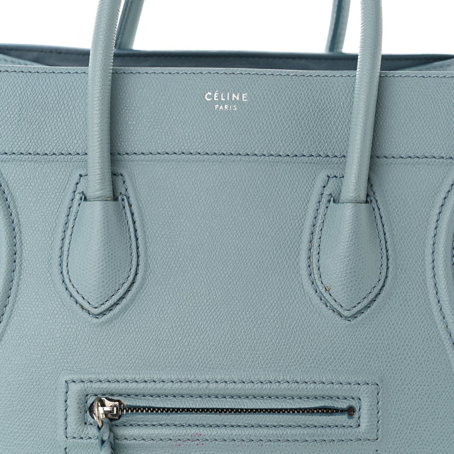 Grained Calfskin Medium Phantom Luggage Sky Blue