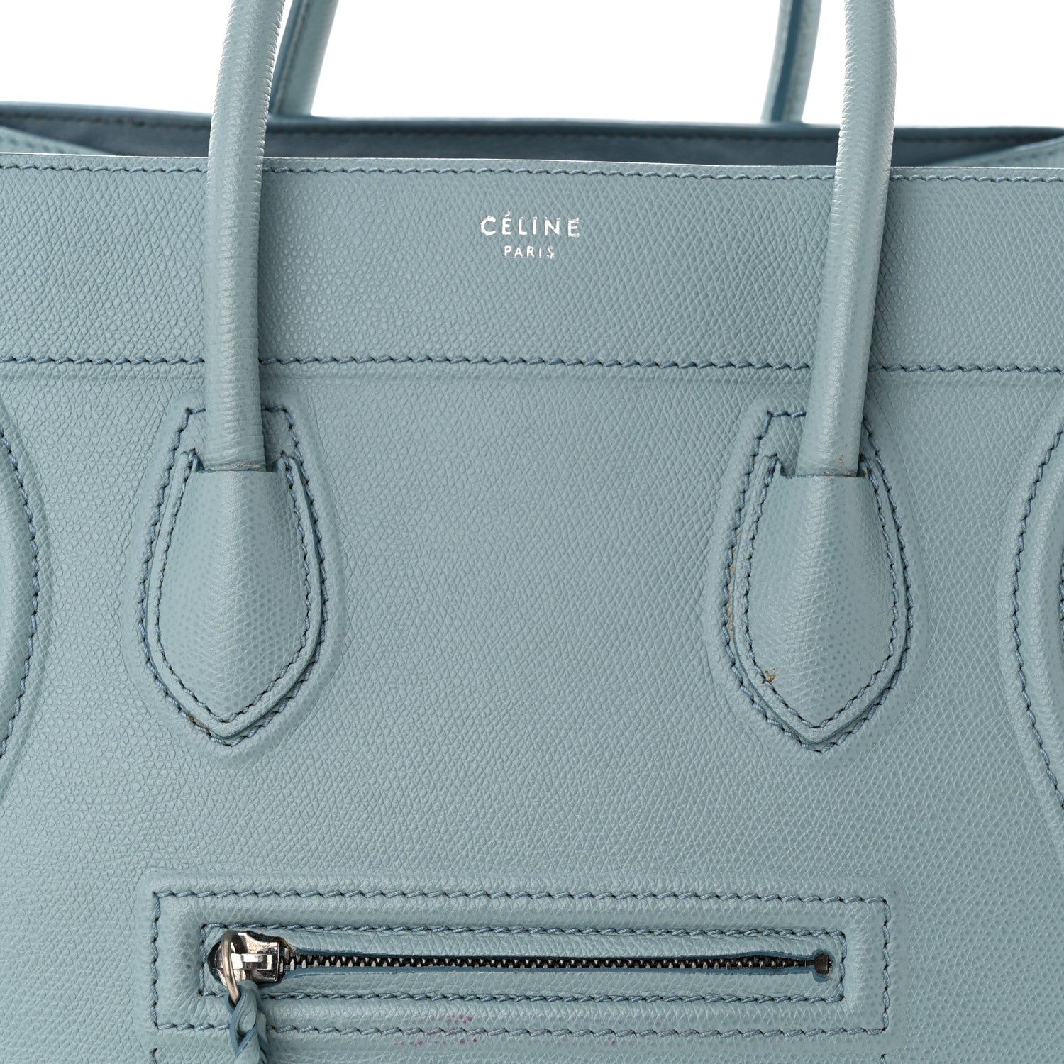 Celine Grained Calfskin Medium Phantom Luggage Sky Blue 9 of 15
